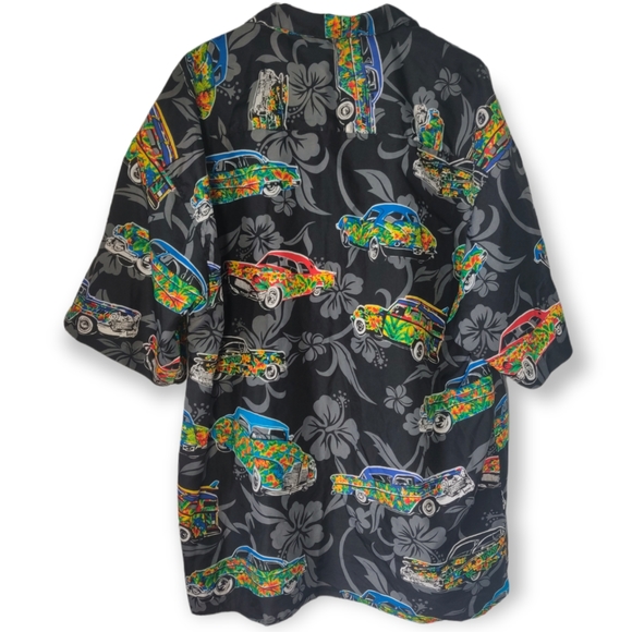 Koman Sport Hawaiian Shirt Men's XL Vintage 1950's Chevrolet Cars - Picture 5 of 7
